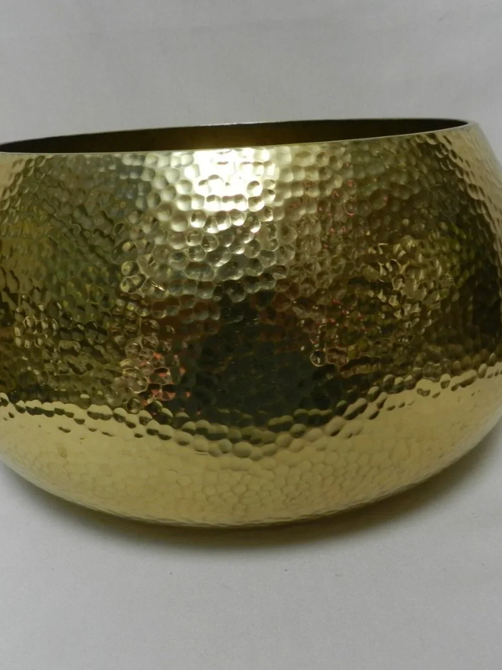 Hammered Brass large Bowl Planter 6
